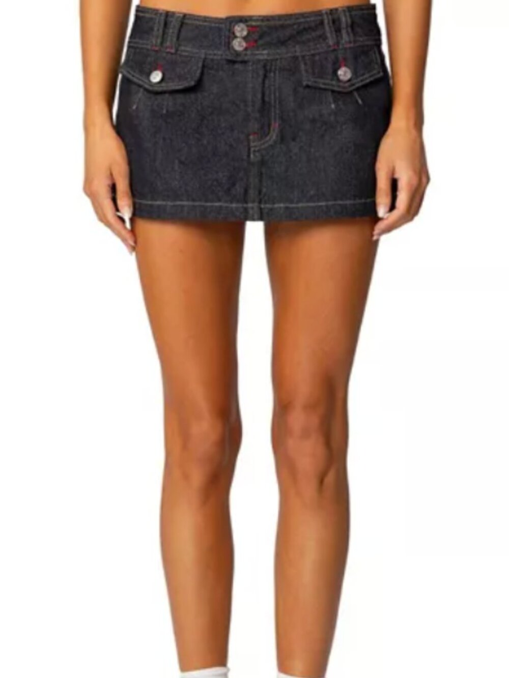 Edikted Rae Low Rise Denim Miniskort *NWT - Picture 3 of 5